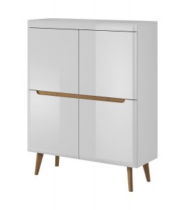 Komoda NORDI NK107 Bílý lesk + dub riviera