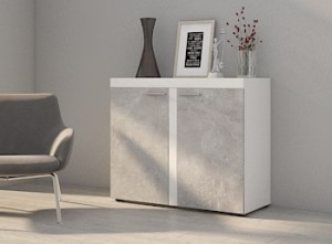 Komoda RUMBA 2F Bílá +beton