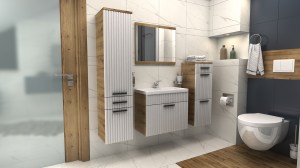 Koupelnová sestava TERNI A bílý mat + dub artisan