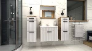 Koupelnová sestava TERNI C bílý mat + dub artisan