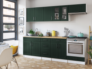 Kuchyňská linka BERIZA CHOCO 240cm - Green