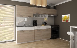 Kuchyňská linka TATIANA 240/180 - Sonoma + bílý mat
