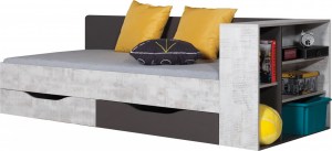 Postel TABLO TA12AB 90x200 + regál - grafit + enigma
