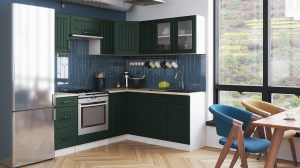 Rohová kuchyňská linka ROTIZA CHOCO - Green