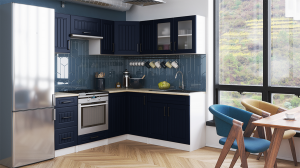 Rohová kuchyňská linka ROTIZA CHOCO - Marine blue