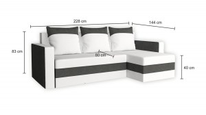 Rohová rozkládací sedačka ELMONTE - Rozměry - Ilustrační foto (3/5)