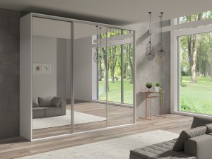 Šatní skříň GRANDE 277 3x Zrcadlo dub sonoma čokoláda