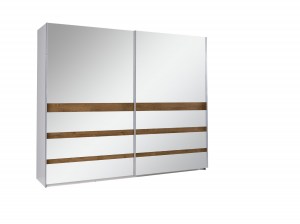 Šatní skříň LUX 23 dub vínový / zrcadla