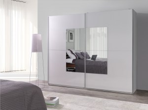 Šatní skříň LUX 30 bílá / zrcadla
