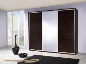 Šatní skříň PENELOPA 255 kaštan wenge / zrcadlo