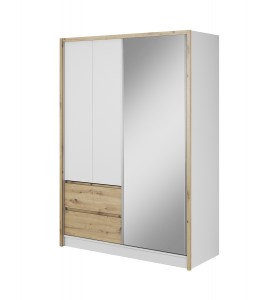 Šatní skříň SARA 150 Bílá + dub artisan
